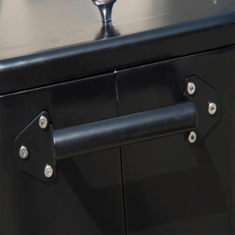 Outsunny Enfriador de Bebidas de Acero con Ruedas Abridor de Botellas y Drenaje para Exterior Patio y Jardín 75,7 L Negro