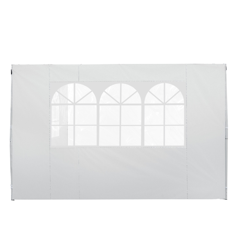Outsunny Parois latérales de Rechange Barnum tonnelle 3 x 3 ou 3 x 6 m 2 pièces 2 Grandes fenêtres Blanc