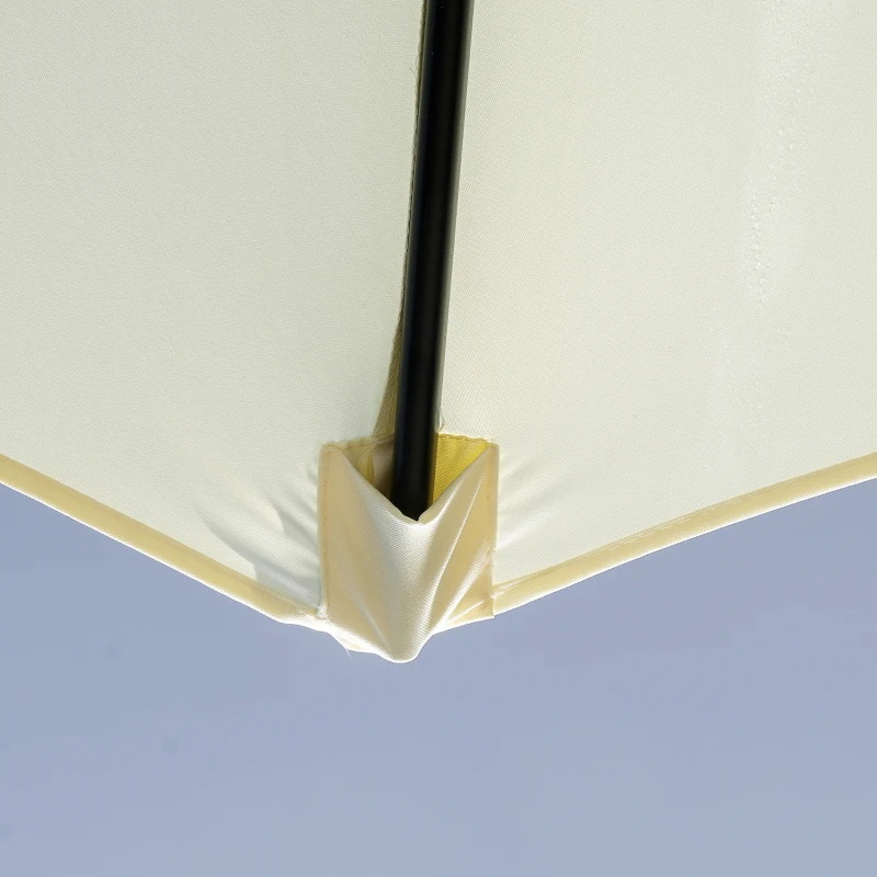 Outsunny Ombrellone da Giardino Inclinabile a 8 Stecche con Manovella, in Metallo e Poliestere, Ø295x250 cm, Beige