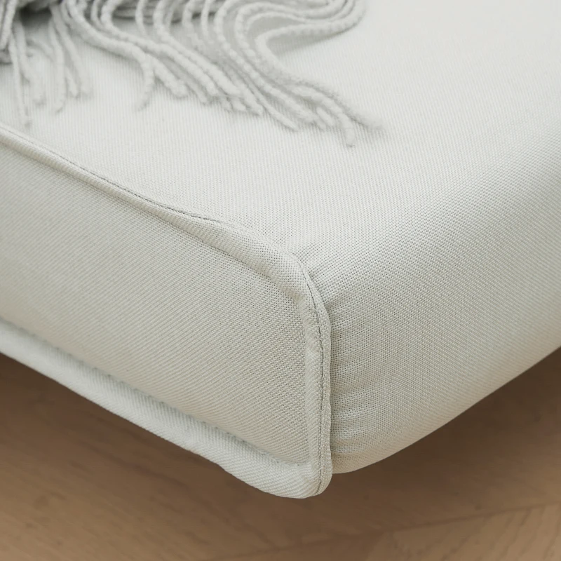 HOMCOM Sillón Cama Plegable con Respaldo Ajustable en 6 Posiciones Almohada Acolchada Carga 350 kg 94x78x80 cm Crema