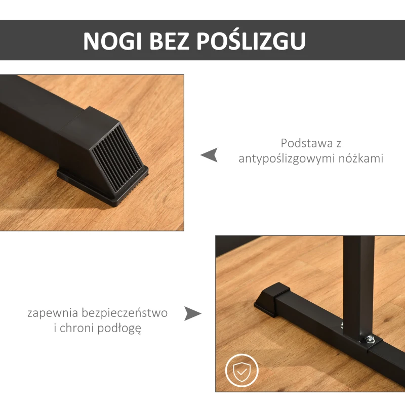 Stojak do ćwiczeń HOMCOM drążek do podciągania stelaż do ćwiczeń mięśni brzucha mięśni pleców stalowy czarny 104 x 70,5 x 122 cm(m-5)