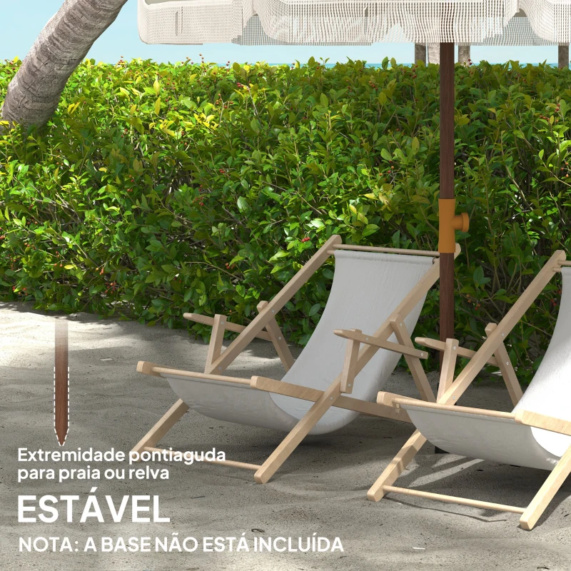 Outsunny Chapéu de Sol de Praia Ø190x210 cm com 8 Varas Abertura Manual Anti-UV Impermeável e Bolsa de Transporte para Jardim Verde