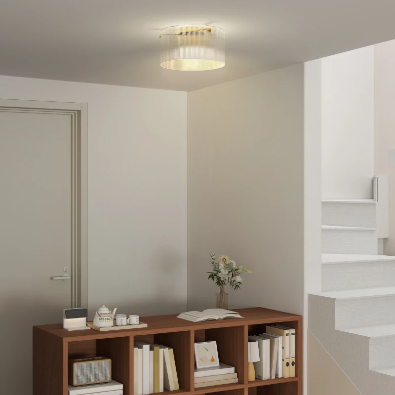 HOMCOM Lampa sufitowa z abażurem z akrylu, Metal, Kompatybilna z halogenem i LED