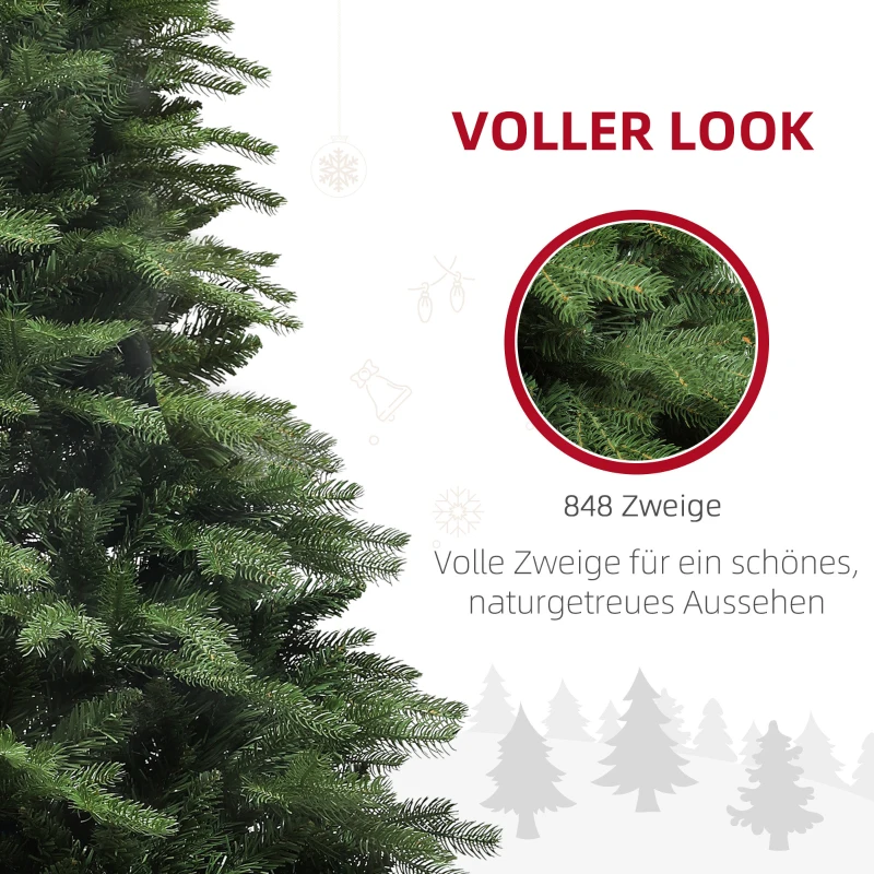 HOMCOM Weihnachtsbaum, Alpentanne, naturgetreu, breit & üppig, 180 x Φ105 cm, Grün