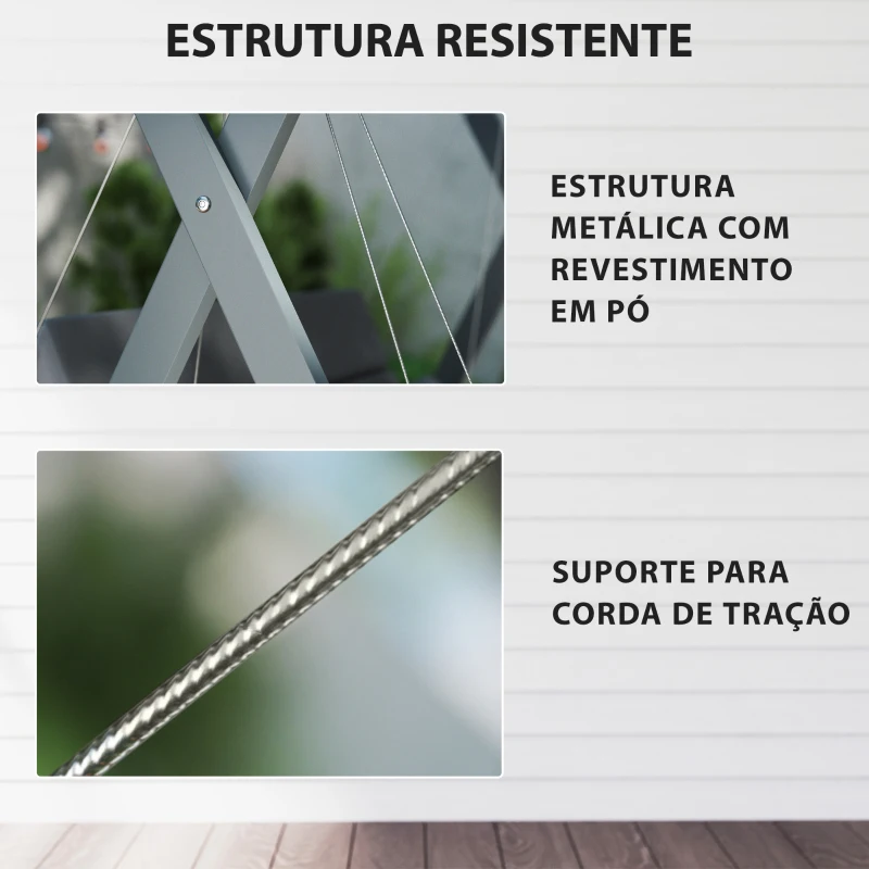 Outsunny Baloiço de Jardim de 2 Lugares Convertível em Cama com Toldo Ajustável Proteção UV30+ e Almofadas 142x130x168 cm Cinzento Escur