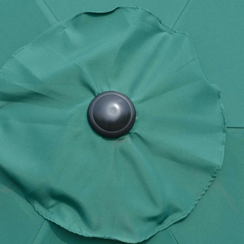 Outsunny Umbrela de Gradina Reclinabila Plaja Aluminiu si Poliester Φ2.6×2.35m Verde Inchis