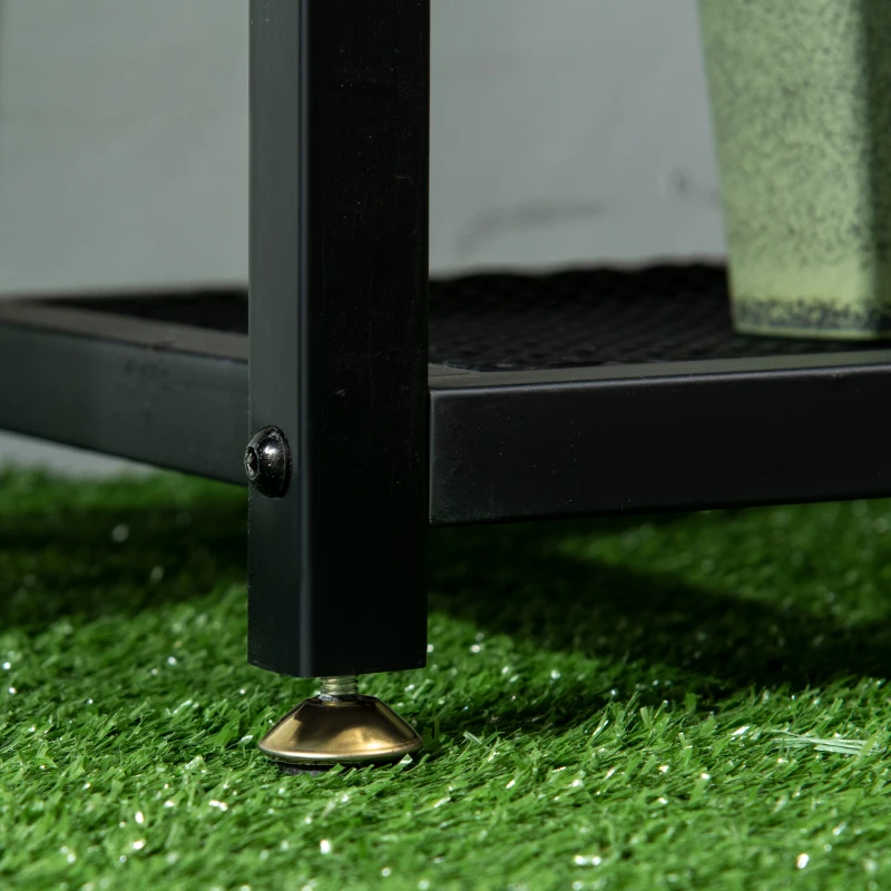 Outsunny Support à plantes à 4 niveaux pour intérieur et extérieur étagère plante en métal pour jardin, terrasse, balcon, noir