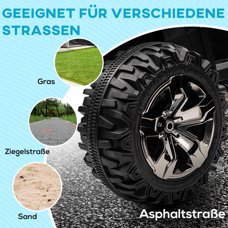 HOMCOM 12V Kinderfahrzeug mit Vorwärts-, Rückwärtsfunktion, MP3-Musikplayer, Scheinwerfer, 3-8 km/h, 3-5 Jahre, Orange(m-8)
