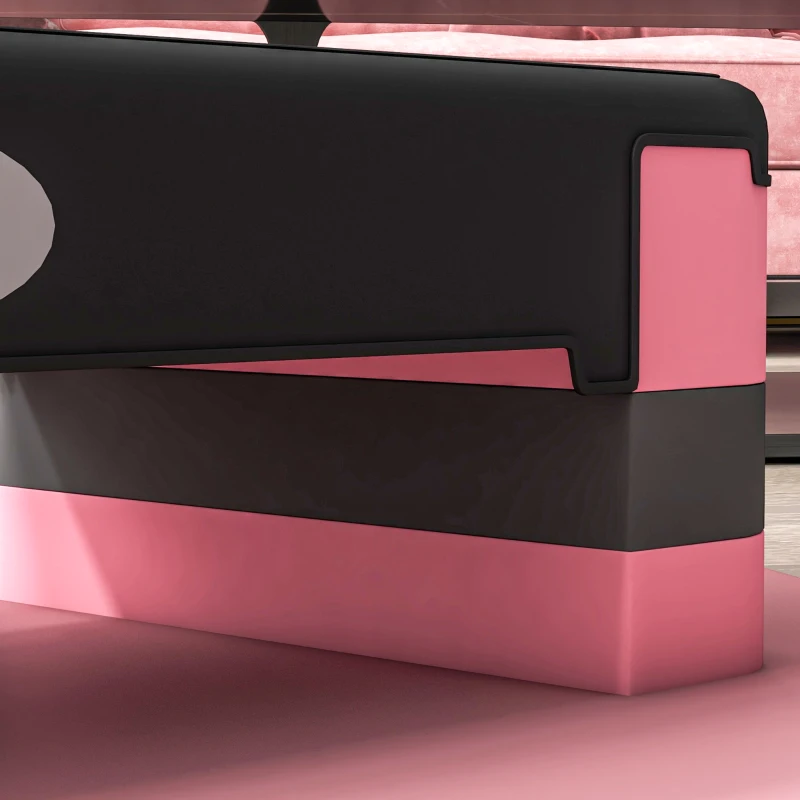 HOMCOM Stepper fitness aérobic hauteur réglable surface antidérapante 80 x 31 x 20 cm noir rose clair