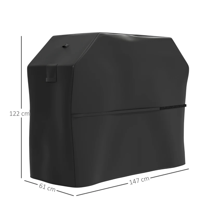 Outsunny Copertura per Barbecue Impermeabile in Tessuto Oxford 600D UPF30+ e Antivento, 147x61x122 cm, Nero