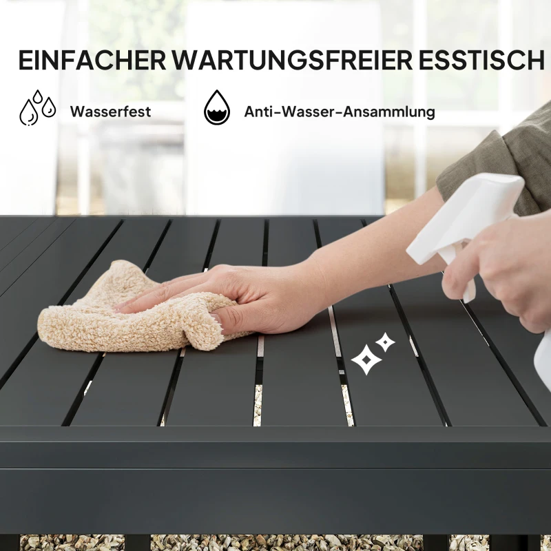 Zestaw Mebli Ogrodowych Outsunny na 6 osób z 6 Staplowalnymi Krzesłami w Kolorze Jasnoszary