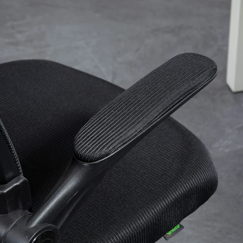Vinsetto Mesh Back Office Chair, with Flip-Up Arms - Black