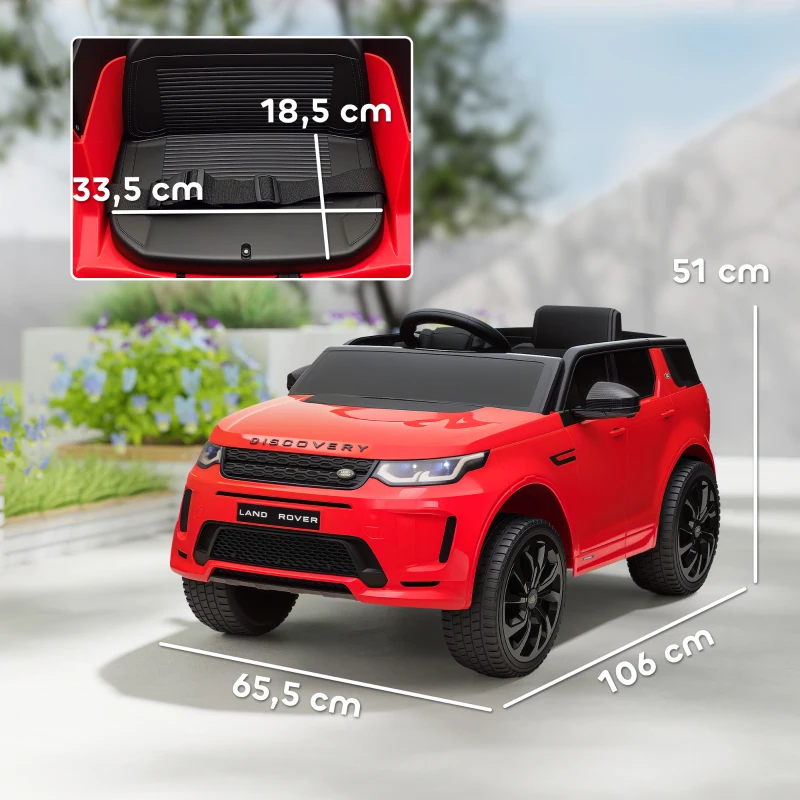 AIYAPLAY Kinder-Elektroauto, 12V Kinderfahrzeug mit Fernbedienung, LED-Lichtern, Musik und Hupe, 3-6 Jahre, Rot(m-3)