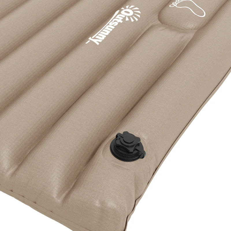 Outsunny Luftmatratze Gästematratze Gästebett, inkl. Fußpumpe, wasserabweisend, 195 cmx 70 cm x 10 cm, Khaki