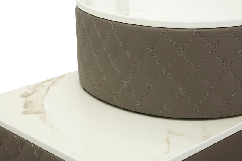 Mauro Ferretti Masă De Camera Gri Cu Taburet cm 120X40X75 (Dimensiune Taburet Ø36X39)