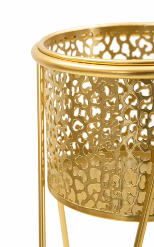 Mauro Ferretti Suport Vaza Glod Set 2 Bucati cm 21X20X46-18X18X32