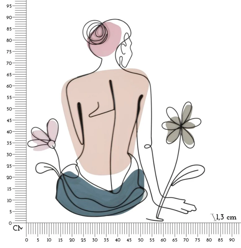 Mauro Ferretti  Panou Perete Doamna C/Floare cm 80X1,3X90