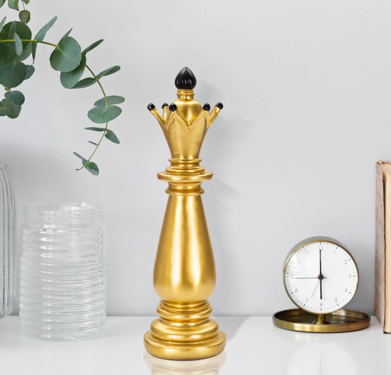 Mauro Ferretti Piesa Sah Nebun Aurii Si Negru cm Ø 12,5X38,5