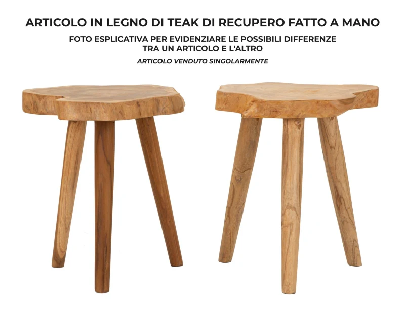 Mauro Ferretti  Taburet Din Lemn Reciclat cm Ø 38X45