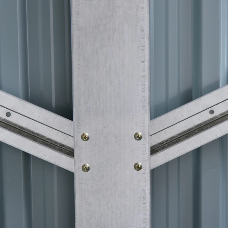 Outsunny 3.2 x 5.1ft Corrugated Steel Two-Bin Storage Shelter - Black