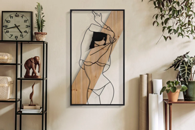 Mauro Ferretti  Panou De Perete Strip -A- Fier Si Lemn cm 50X2X90