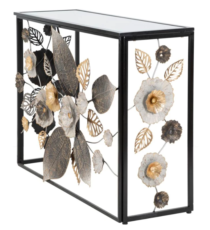 Mauro Ferretti Consola Cu Blat De Sticla Negru cm 111,8X41,9X80