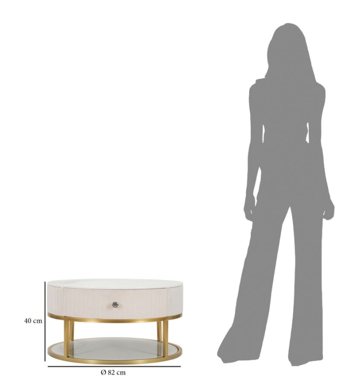 Mauro Ferretti Masuta De Cafea Montpellier, cm Ø 75X36