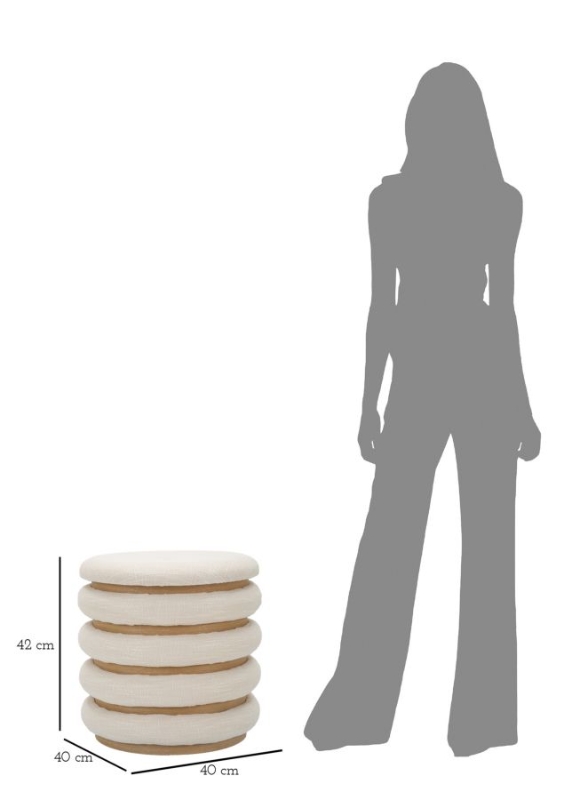 Mauro Ferretti Taburet Damasco cm Ø 40X42