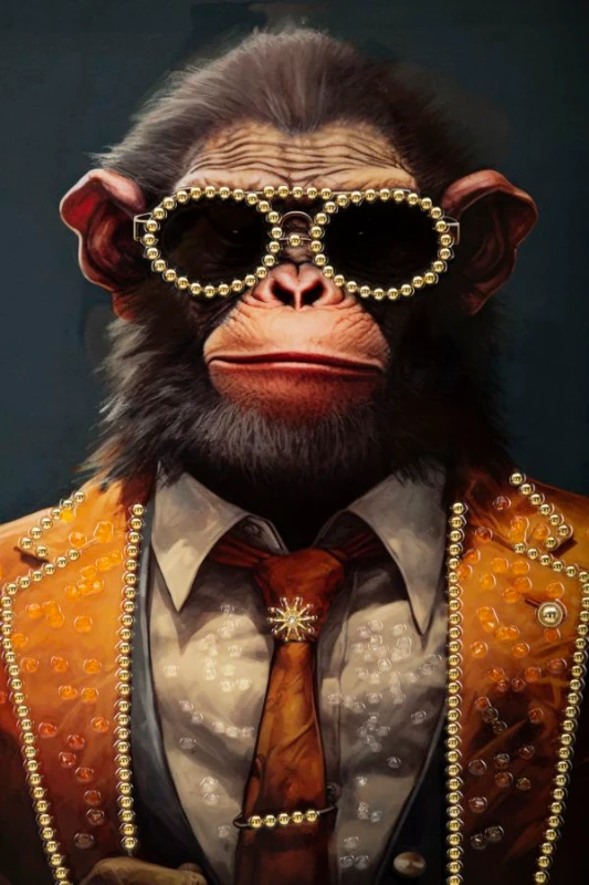 Mauro Ferretti Pictura De Perete Cu Rama Maimuta cm 52,5X2,8X72,5