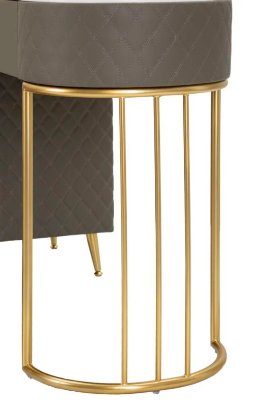 Mauro Ferretti Masă De Camera Cu Taburet Gri cm 120X40X75 (Dimensiune Taburet Ø36X39)