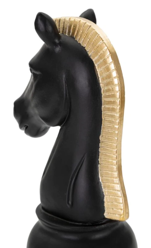 Mauro Ferretti Sculptura Cal Negru Si Aurii cm 10,5X8,5X19