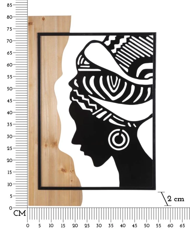 Mauro Ferretti Panou De Perete Tribal Fier Si Lemn cm 53X2X80