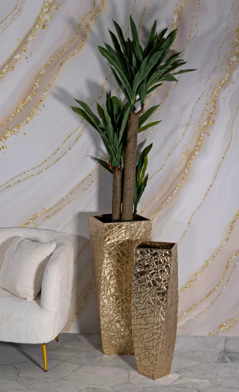 Mauro Ferretti Suport Vaze 2 Bucati Aurii cm 34X34X90-25X25X78