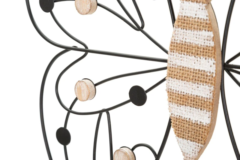 Mauro Ferretti Panou Perete Fier/Lemn Fluture cm 39,5X1,5X33,5 Min 2