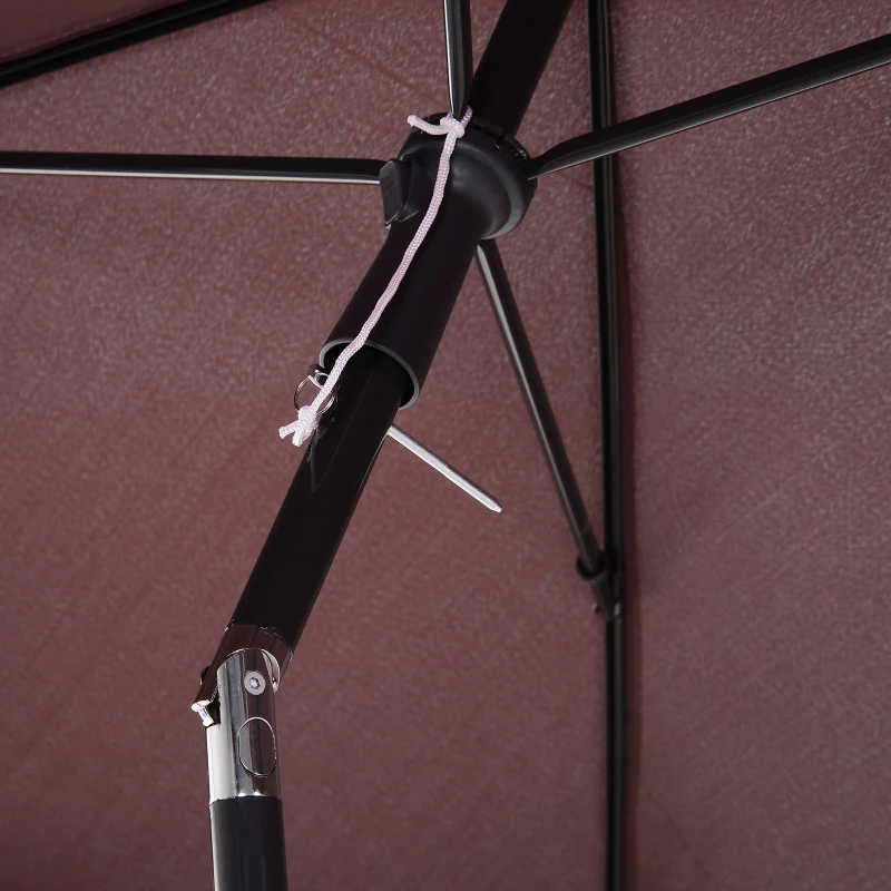 Outsunny Sonnenschirm Strandschirm Gartenschirm Schirm Balkonschirm Sonnenschutz knickbar Kaffee-Braun
