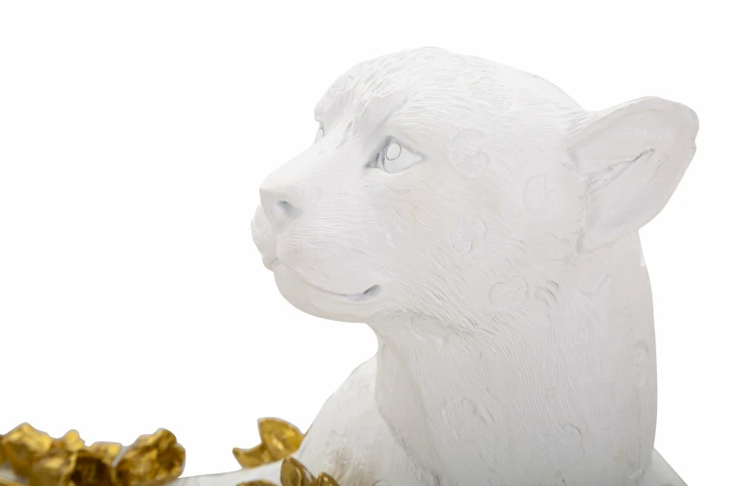 Mauro Ferretti Leopard Alb/Aurii cm 53X21,5X24