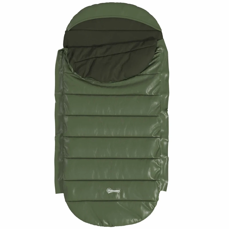 Outsunny Schlafsack, wasserdicht, leicht, gefüttert, Isolierung bis -20° C, 200L x 85B x 15H cm, Dunkelgrün