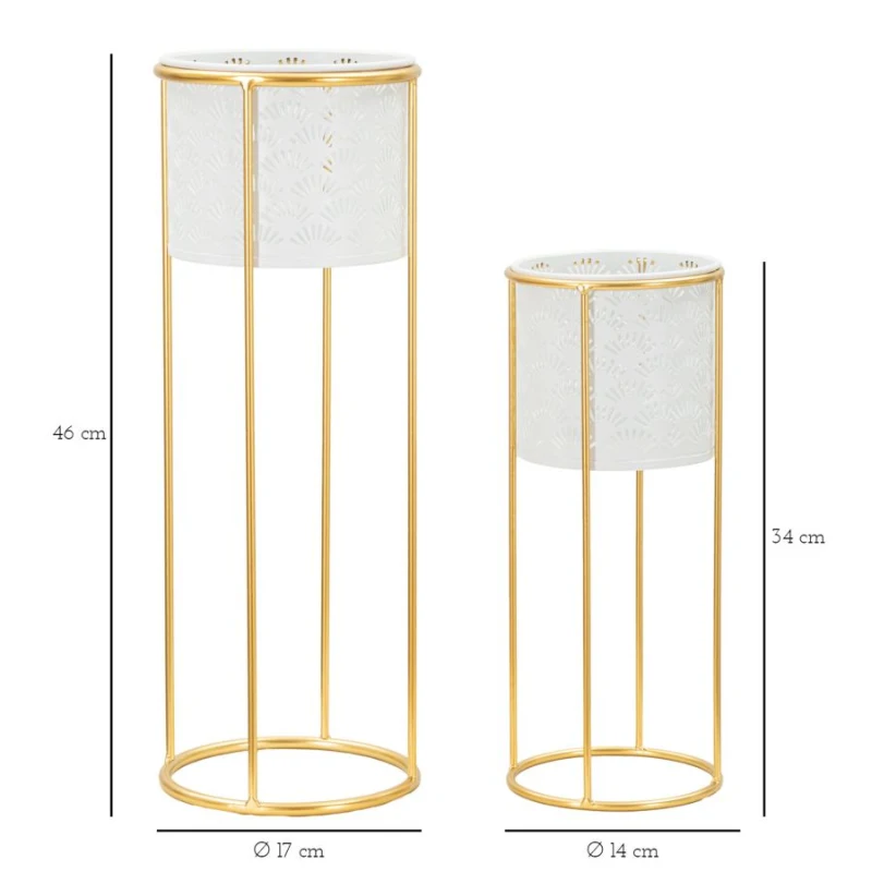 Mauro Ferretti Suport Vaza Alb Set 2 Buc cm Ø 17X46-14X34