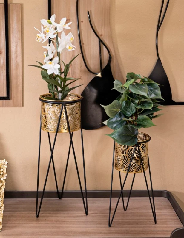 Mauro Ferretti  Suport Vaza Drak Set 2 Buc cm 21X20X46-18X18X32