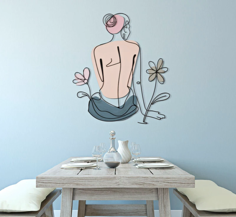 Mauro Ferretti  Panou Perete Doamna C/Floare cm 80X1,3X90