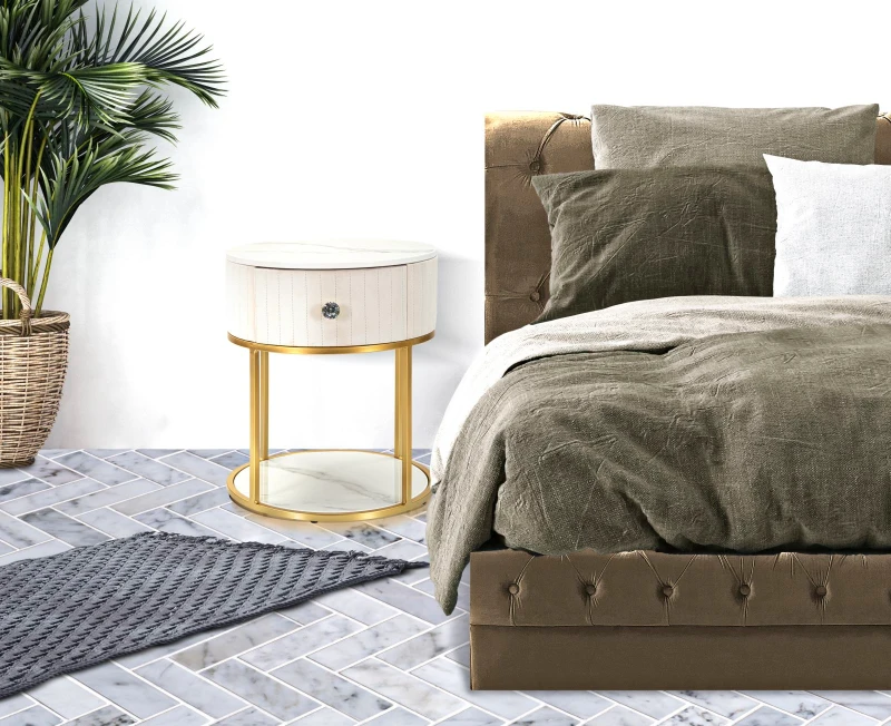 Mauro Ferretti Noptieră Montpellier Crem cm Ø 42X48