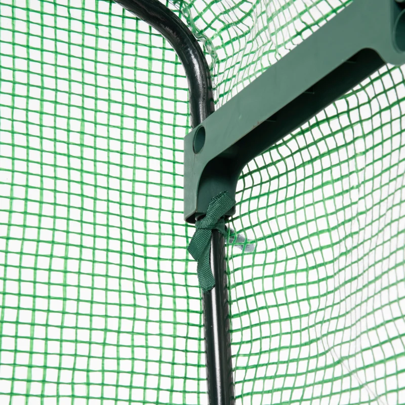 Outsunny 4 Tier Mini Greenhouse, Portable Compact Green House with Steel Frame, PE Cover, Roll-up Door, 70 x 50 x 160 cm, Green