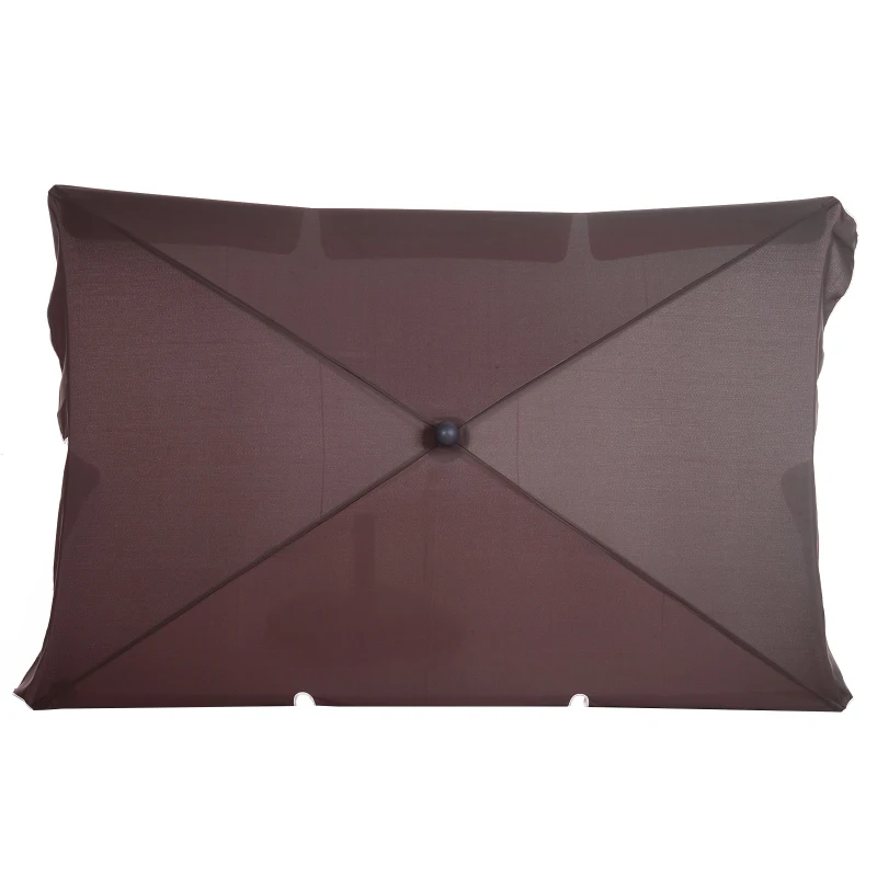 Outsunny Sonnenschirm Strandschirm Gartenschirm Schirm Balkonschirm Sonnenschutz knickbar Kaffee-Braun
