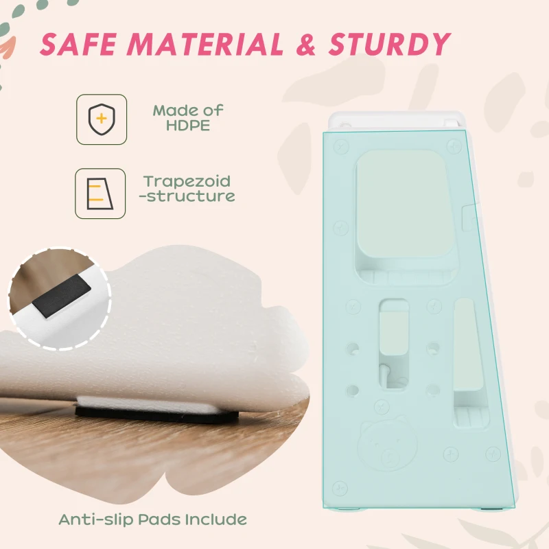 HOMCOM Kids Step Stool, Adjustable Standing Platform, Toddler Kitchen Stool, White