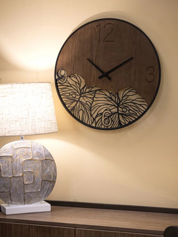 Mauro Ferretti Ceas De Perete Rotund Lemn/Frunze cm Ø 60X2