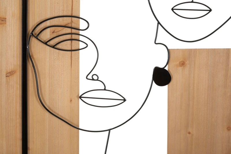 Mauro Ferretti Faces Panou De Perete Fier Si Lemn cm 63X2X90