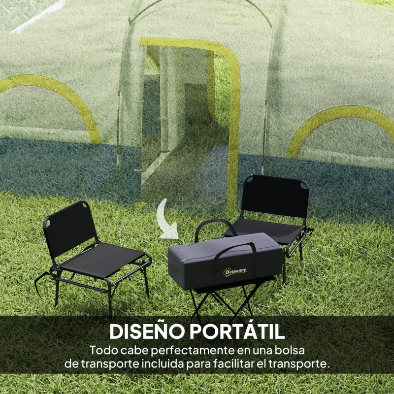 Outsunny Tienda de Campaña Familiar para 4-6 Personas Impermeable con Dormitorios Independientes 435x251x195 cm Azul y Blanco