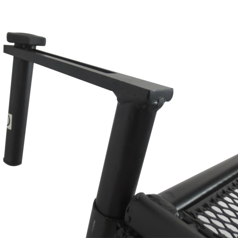 Outsunny Balkonhängetisch Gartentisch höhenverstellbar viereckig Terrasse Metall Schwarz L60 x B56,5 x H45 cm
