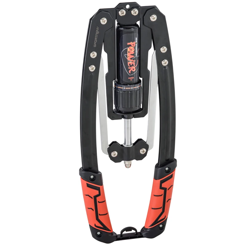 SPORTNOW Extensor de Pecho Ajustable de 10-200 kg con 20 Niveles de Resistencia y Agarre Antideslizante 43x16x5 cm Negro y Rojo