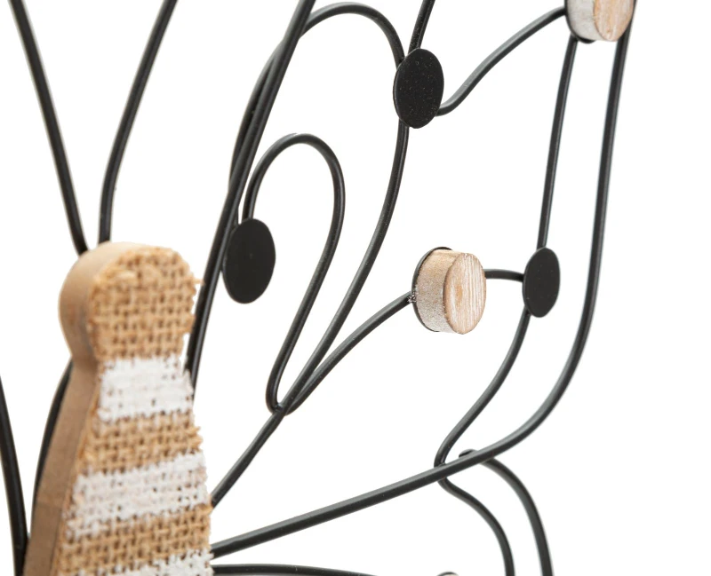 Mauro Ferretti Panou Perete Fier/Lemn Fluture cm 39,5X1,5X33,5 Min 2